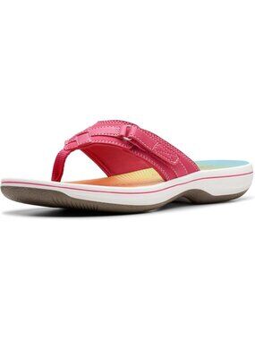 Women's Bright Pink Ombre Thong Solid Open Toe Breeze Sea Flip-Flop Casual Shoes